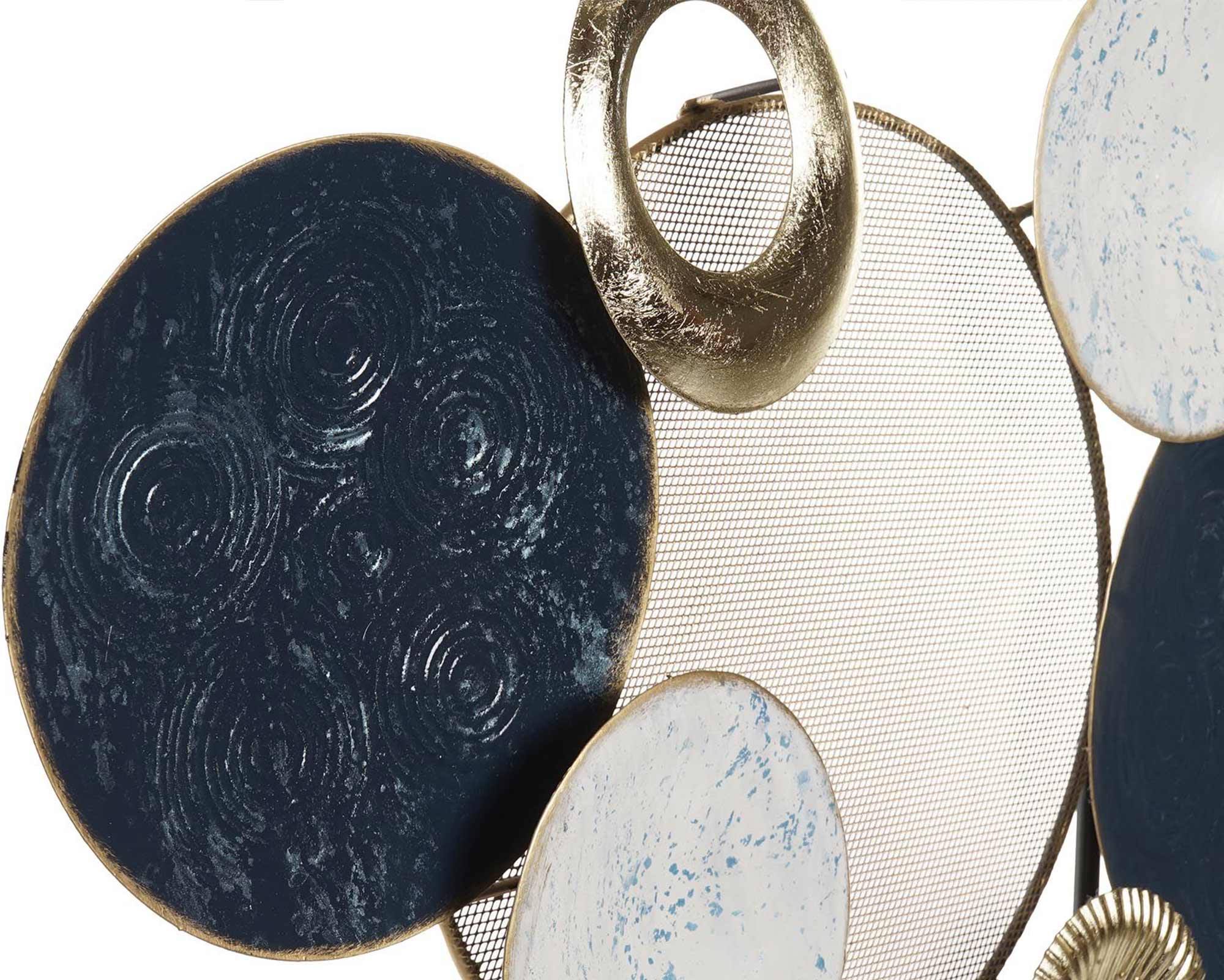 Decorazione In Metallo Con Cerchio Blu E Dorato - Item - immagine 2