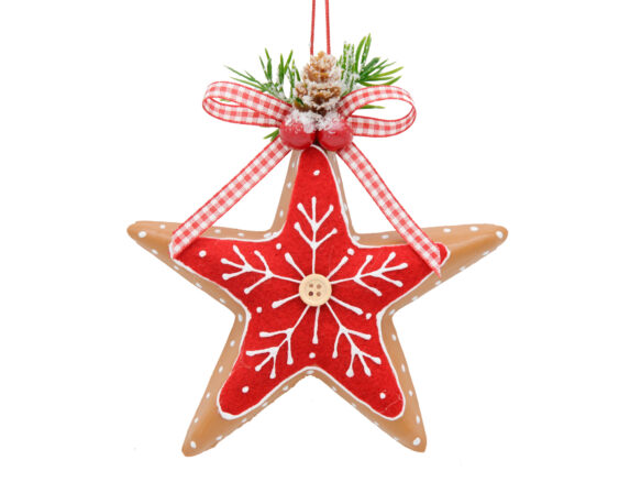 Decorazioni Da Appendere Stella di Natale di pan di zenzero in resina
