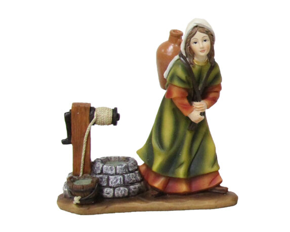 Statua del presepe Donna alla fontana