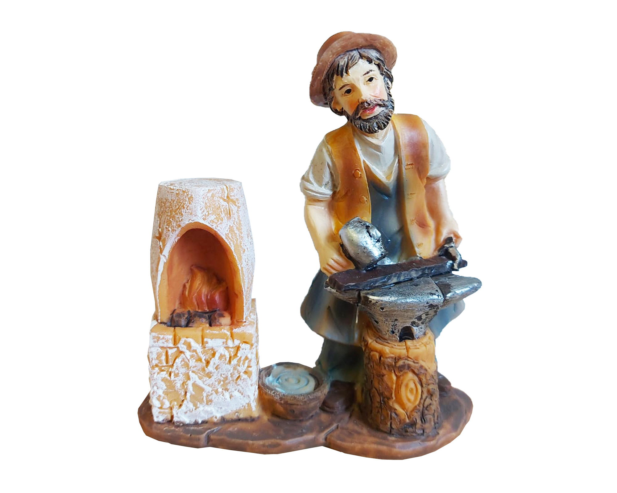 Statua del presepe Fabbro con incudine