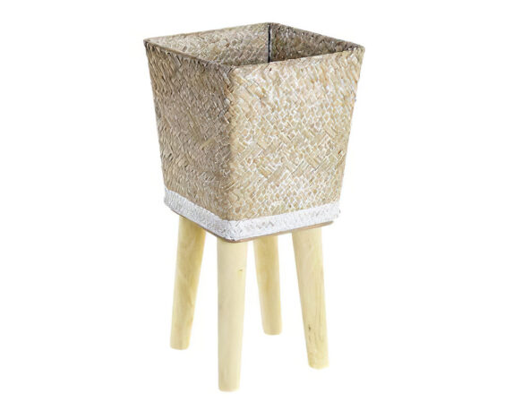 Fioriera In Fibra E Legno Marrone Small – Item