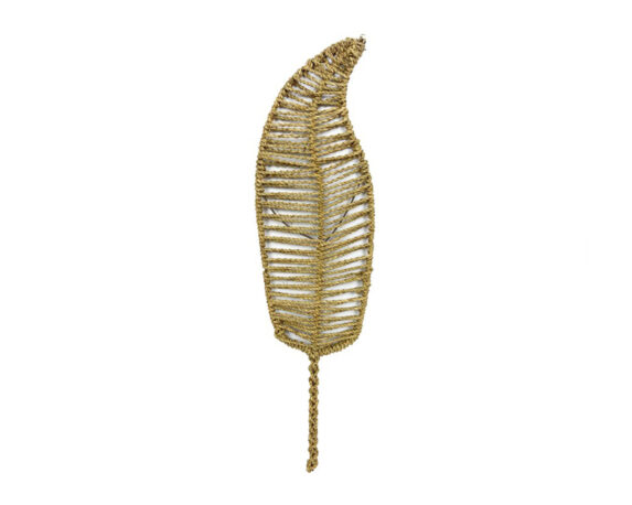 Foglia In Fibra Naturale Decorativa Grigio Chiaro – Dijk