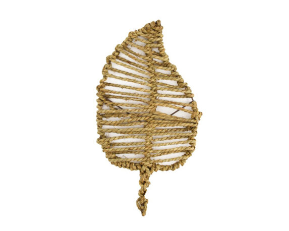 Foglia In Fibra Naturale Decorativa Grigio Chiaro – Dijk