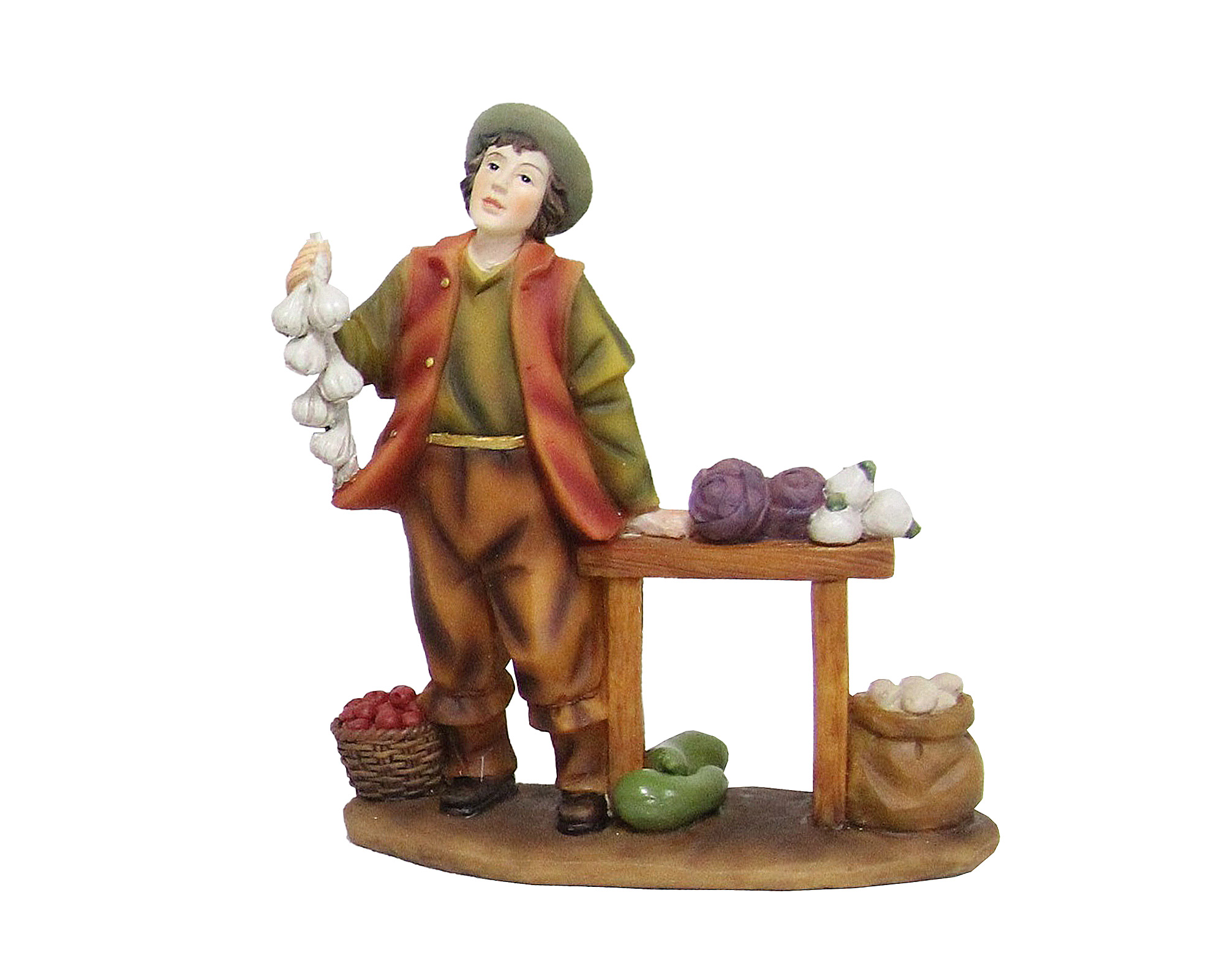 Statua del presepe Fruttivendolo con ceste