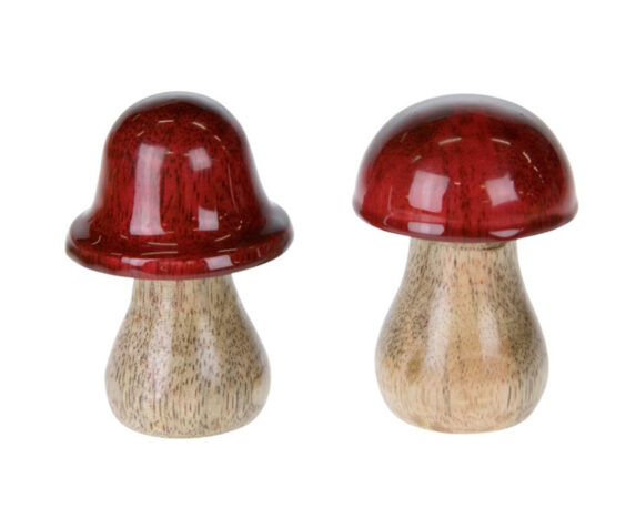 Fungo In Legno Di Mango Marrone E Rosso – Dijk