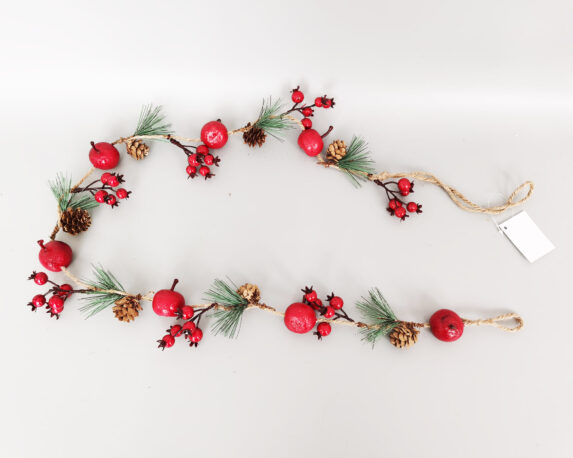 Decorazione Di Natale Ghirlanda ConMele, Bacche E Pigne