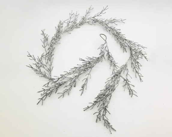 Ramo di Ghirlanda Argentato Con Glitter