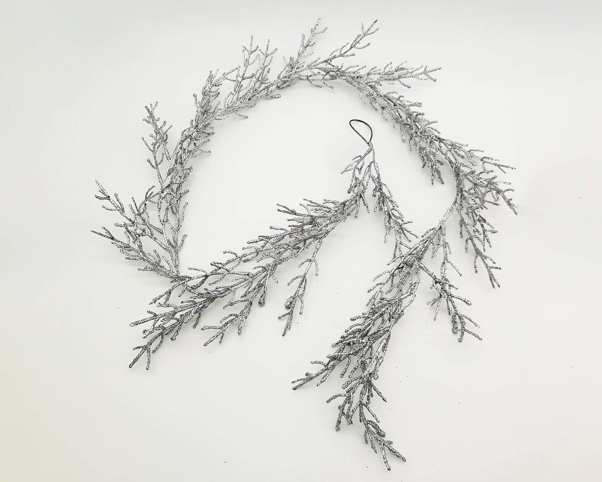 Ramo di Ghirlanda Argentato Con Glitter