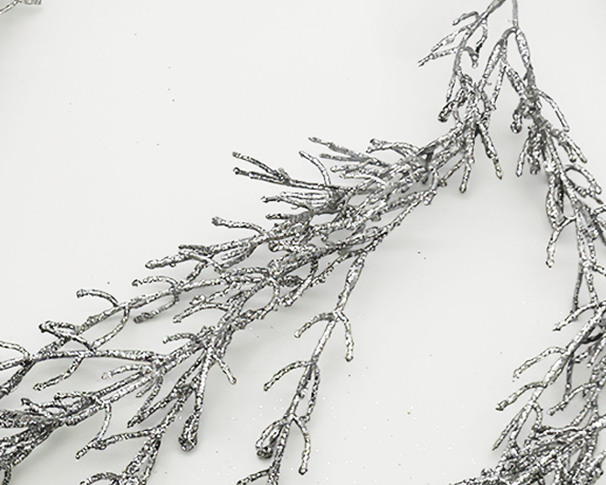 Ramo di Ghirlanda Argentato Con Glitter - immagine 2
