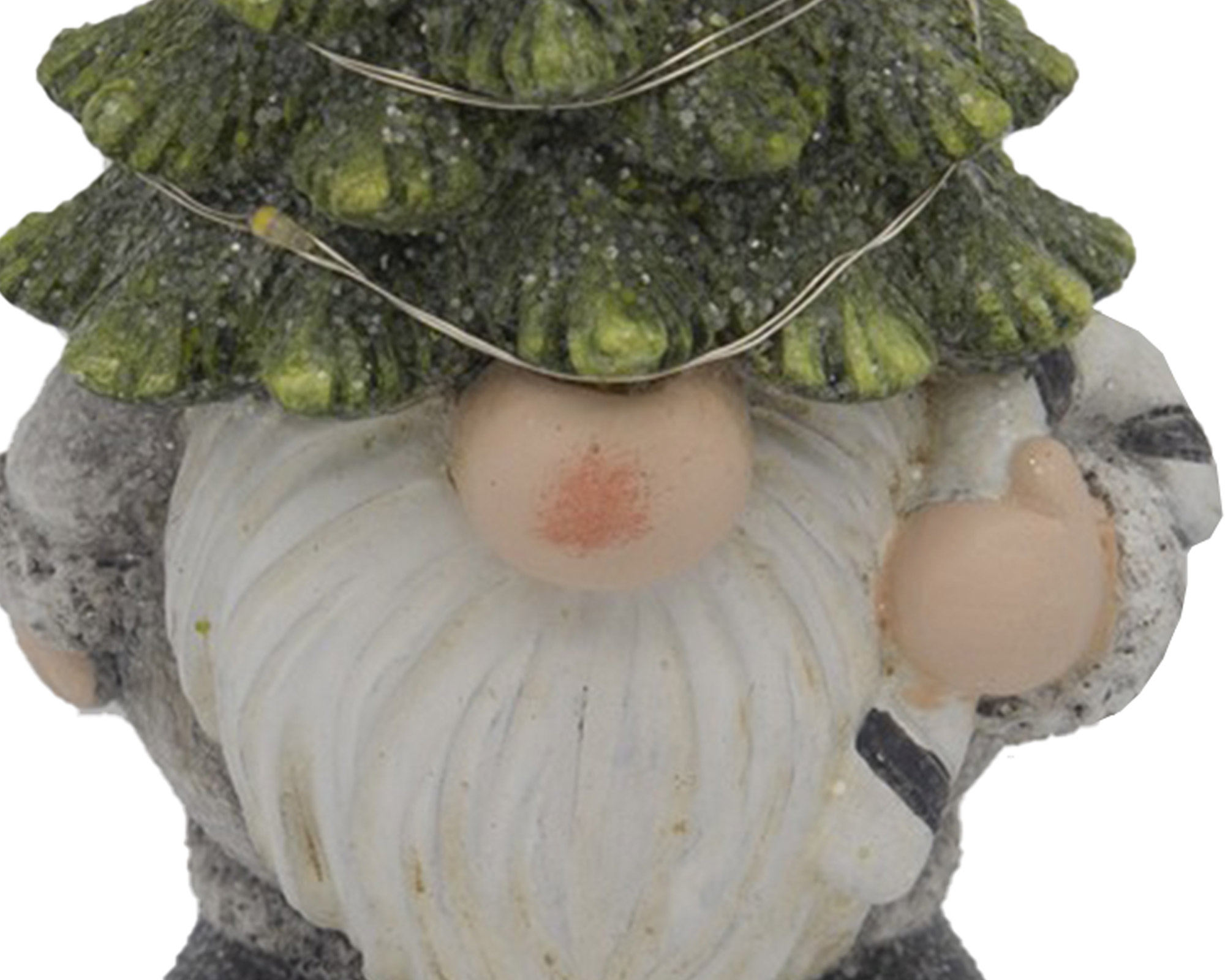 Decorazione Luminosa Gnomo Natalizio Con Alberello In Testa - immagine 2