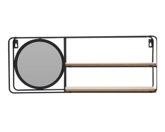 Mensola Con Specchio In Metallo E Legno – Koopman