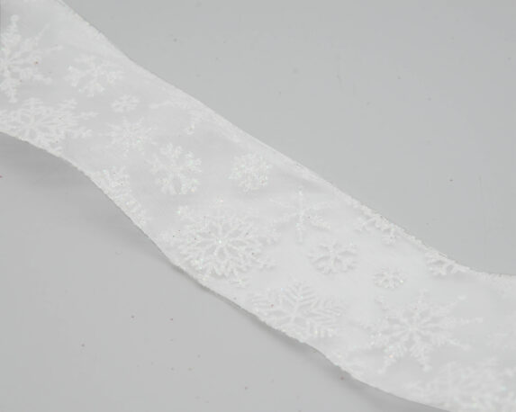 Nastro Di Natale Bianco Con Fiocchi Di Neve