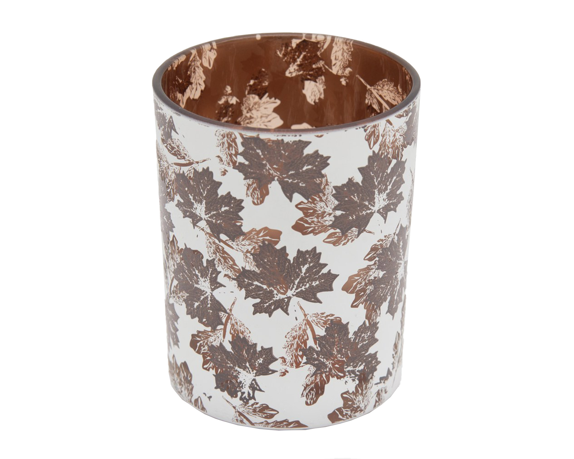 Portacandele Con Foglie Autunnali Disegnate Sopra