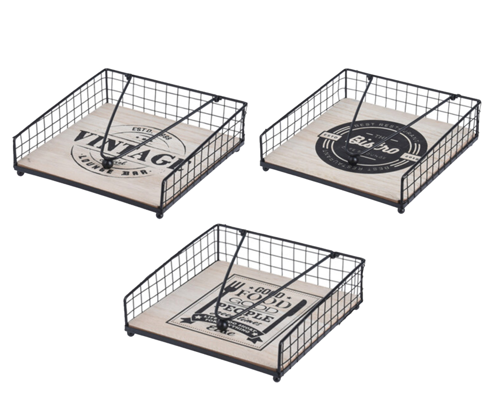 Portatovaglioli In Metallo Nero - Koopman - immagine 2