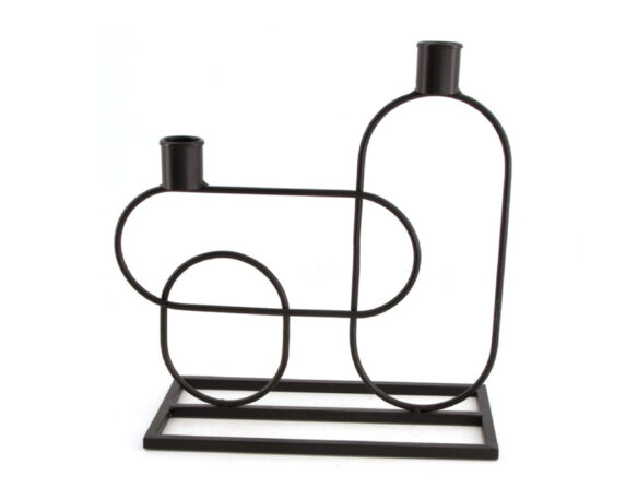 Portacandele Nero 27h in Metallo – Dijk