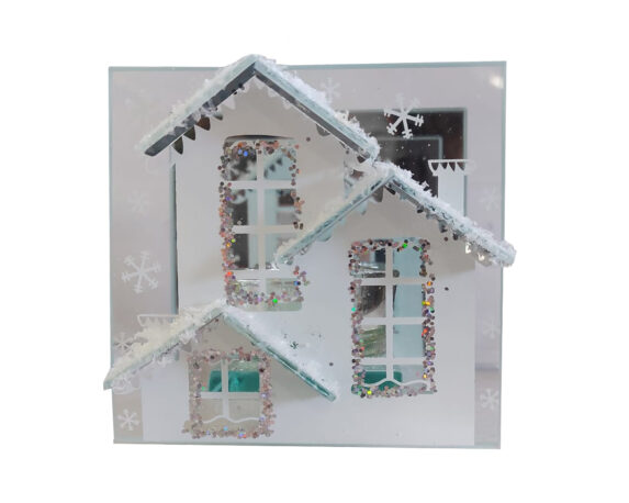 Portacandele a forma di casetta