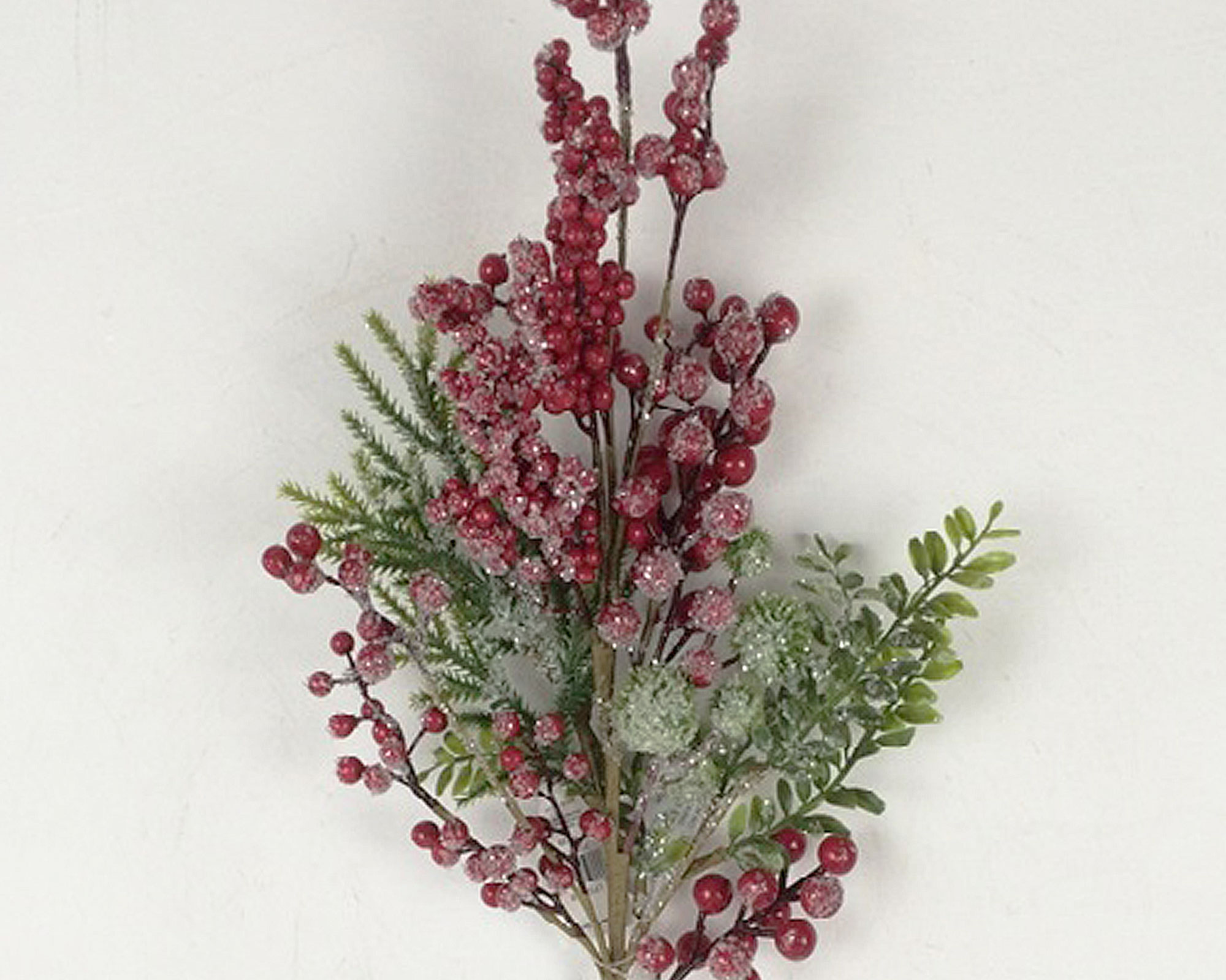 Decorazione Natalizia Ramo Di Ghirlanda Innevato Con Bacche E Foglie - immagine 2