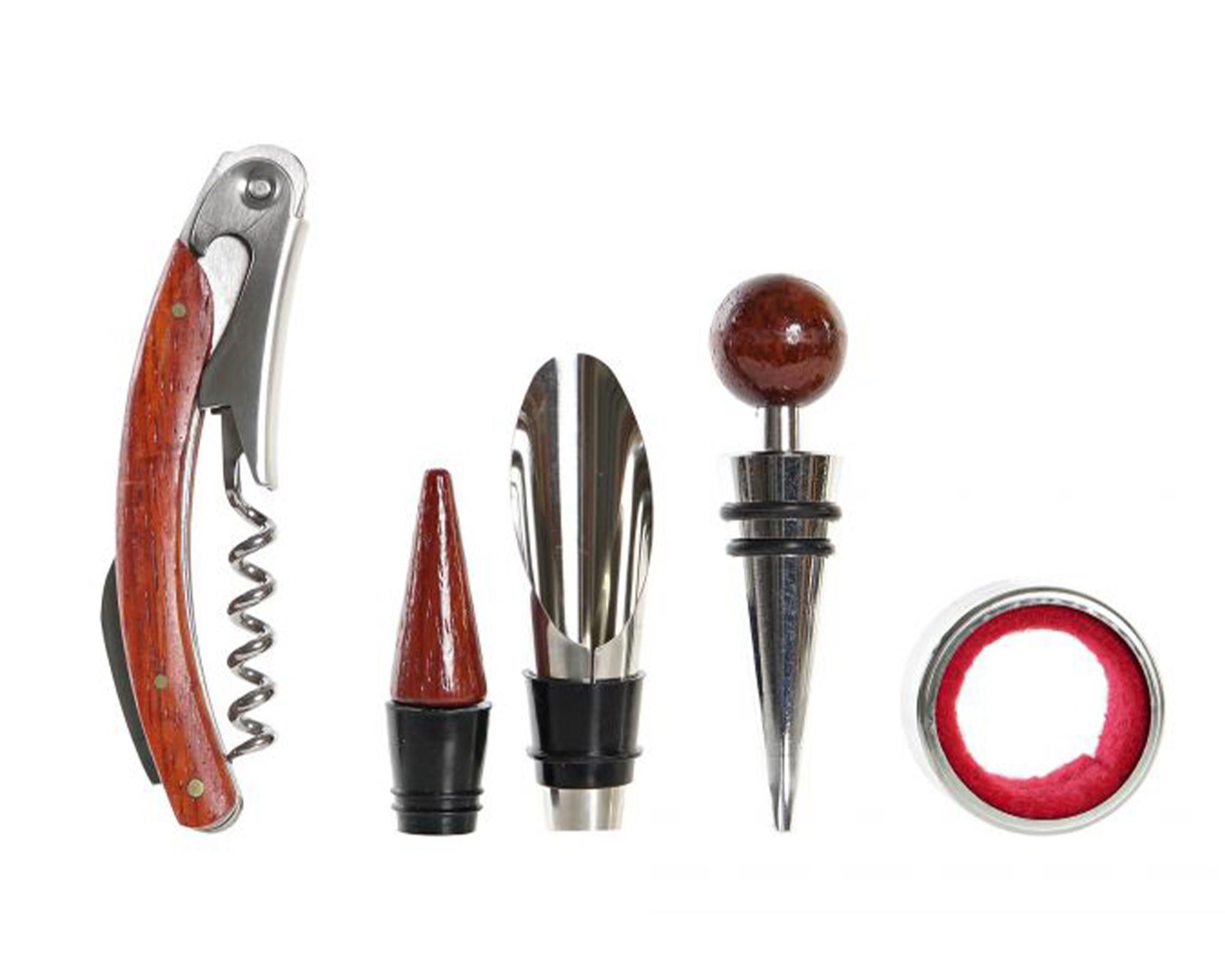 Set 5 Pz Accessori per il Vino in Legno - Item - immagine 2