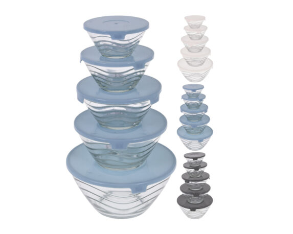 Set 5 Pz Ciotola In Vetro Con Coperchio – Koopman