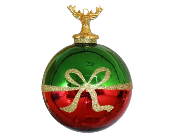 Sfera di Natale Di Vetro Soffiato Con Tappo In Porcellana