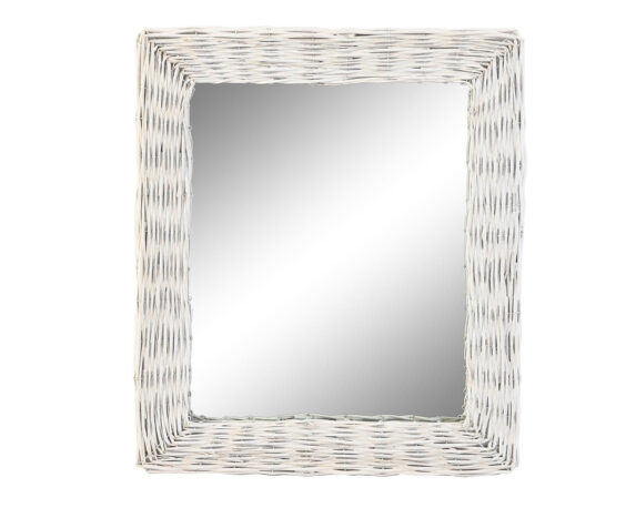 Specchio Intrecciato In Vimini E Cristallo Bianco – Item