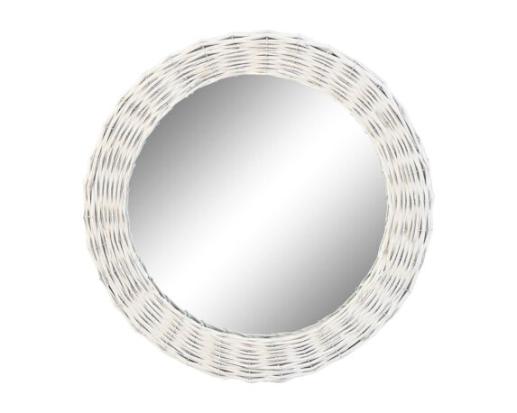 Specchio Elicoidale Intrecciato In Vimini E Cristallo Bianco – Item