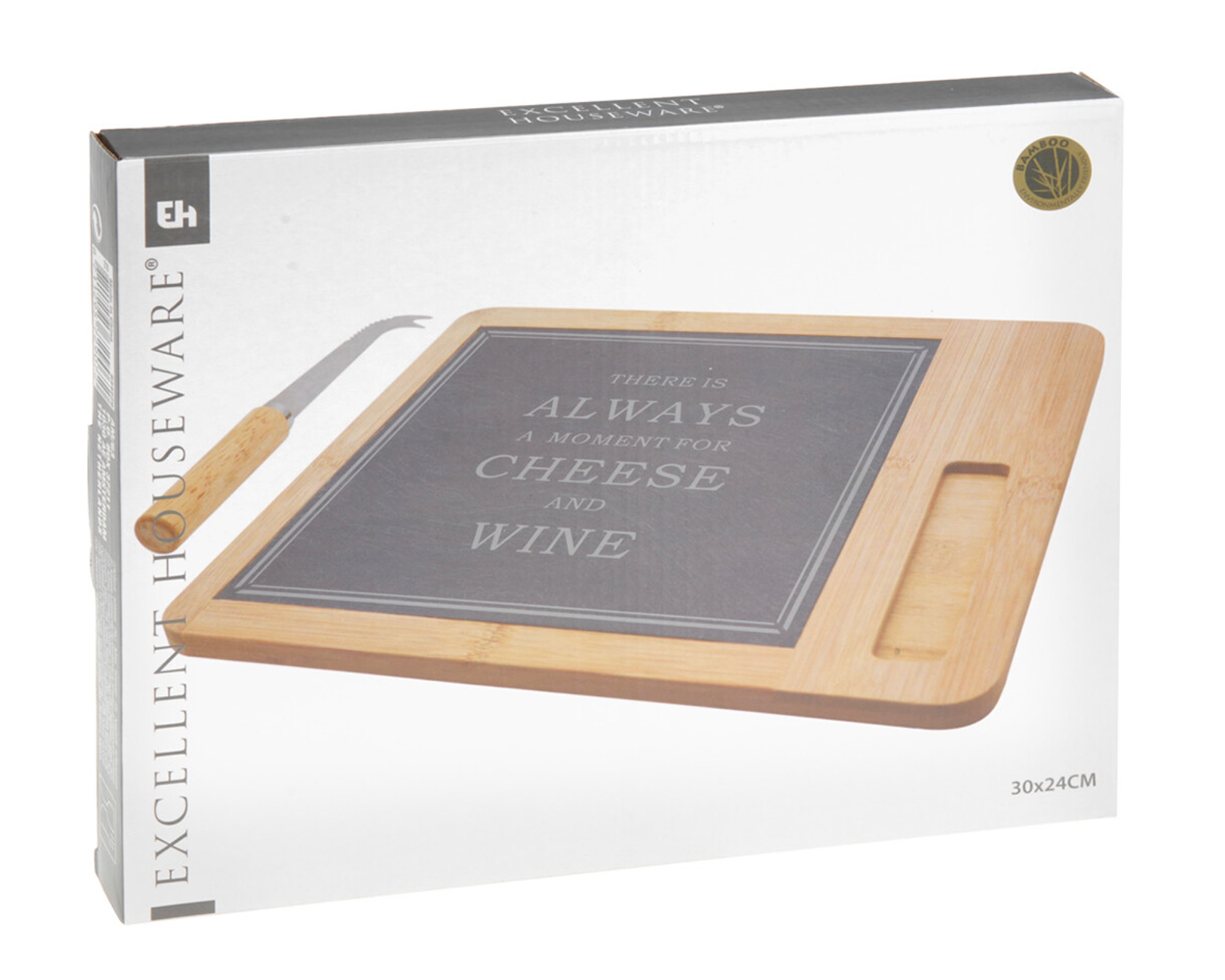 Tagliere In Bamboo Con Coltello Da Formaggio - Koopman - immagine 2