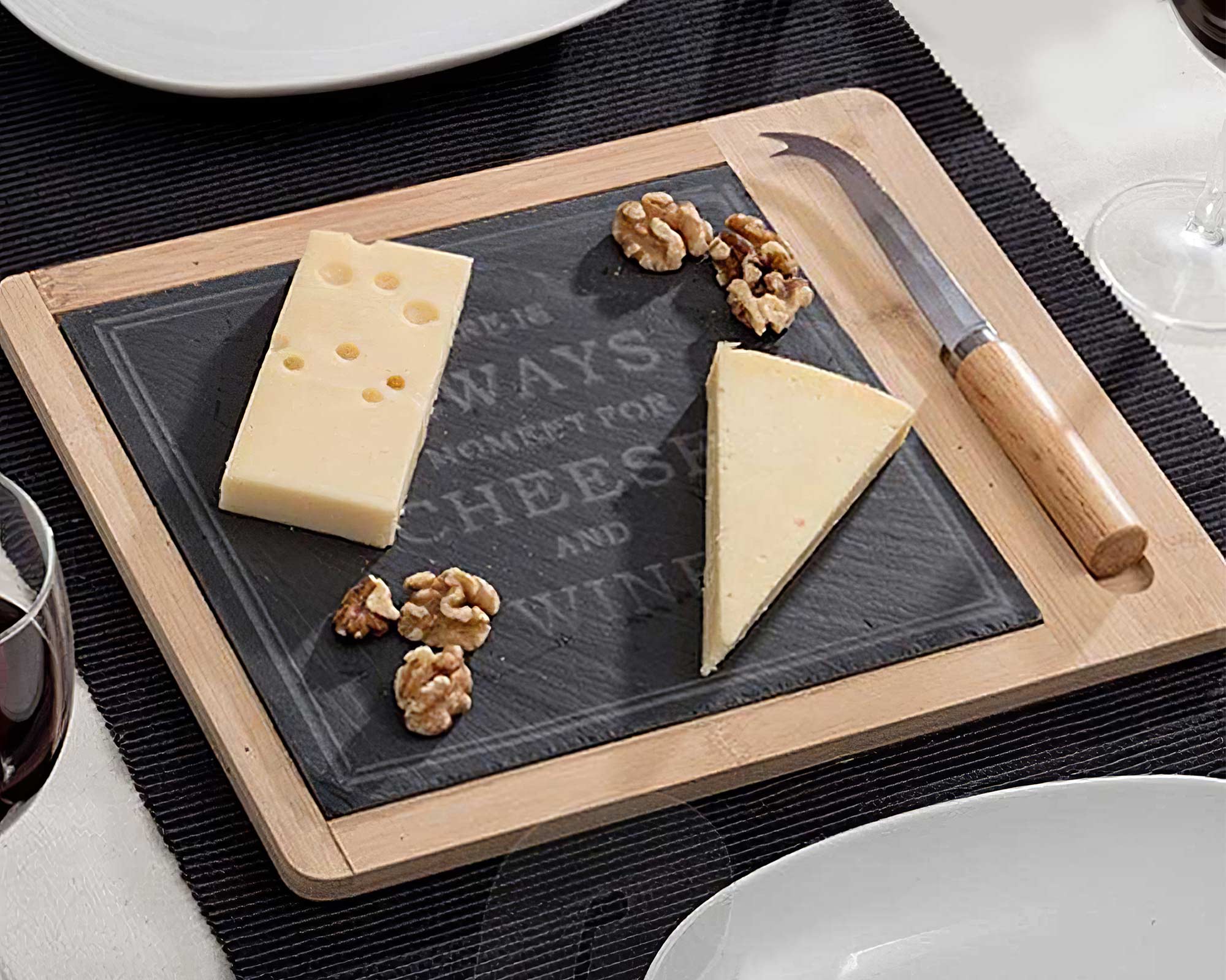 Tagliere In Bamboo Con Coltello Da Formaggio - Koopman - immagine 3