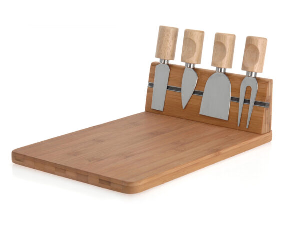 Set Coltelli Da Formaggio Con Tagliere In Bamboo – Koopman