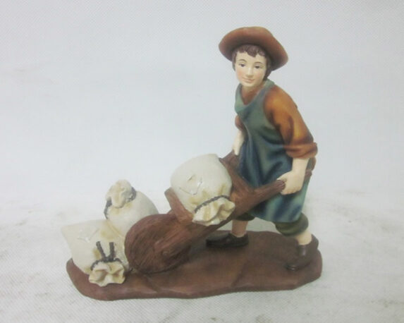 Statua del presepe Uomo Con Cariola