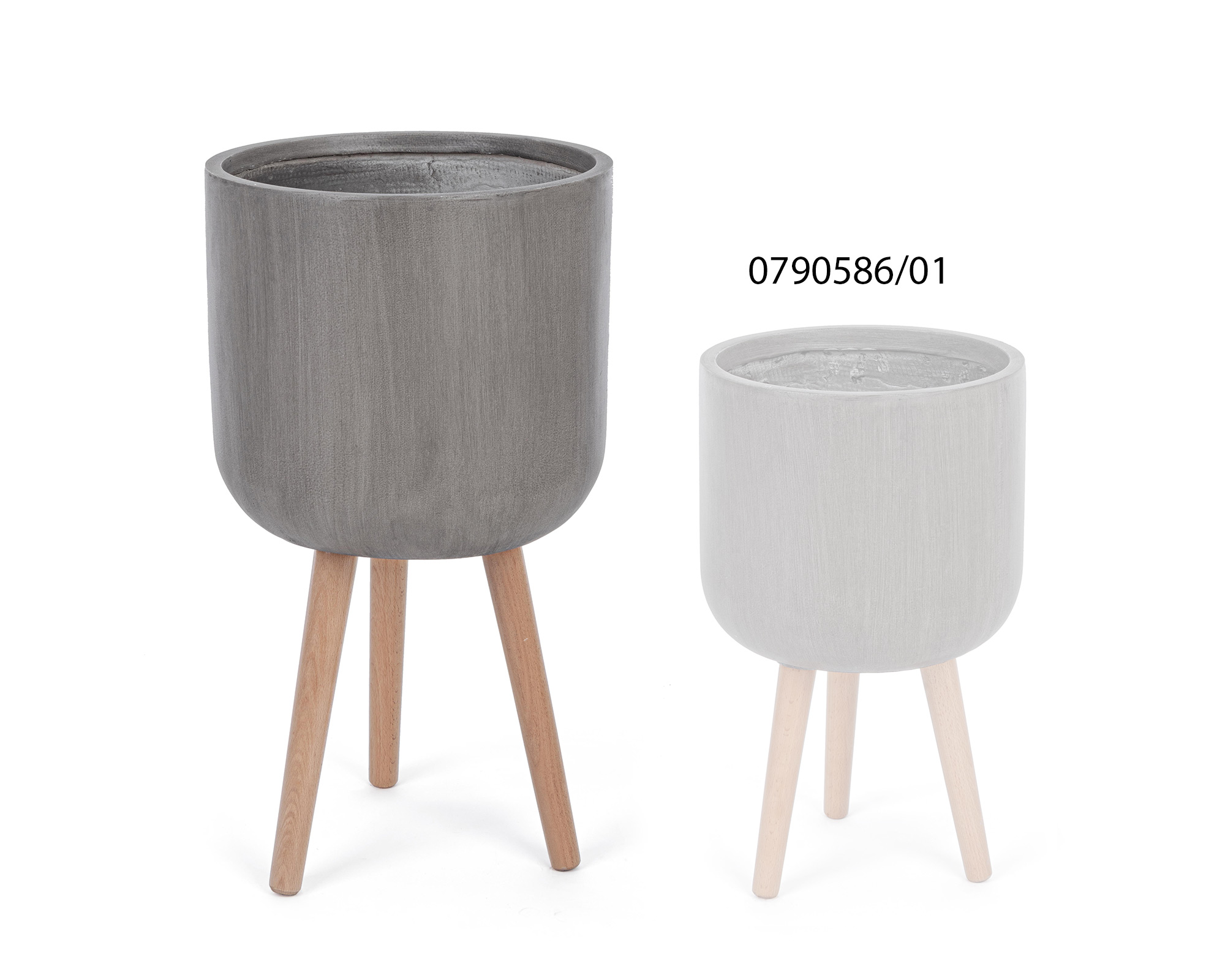 Porta Vaso Modern Tondo Tortora Alto Medium - Bizzotto - immagine 2