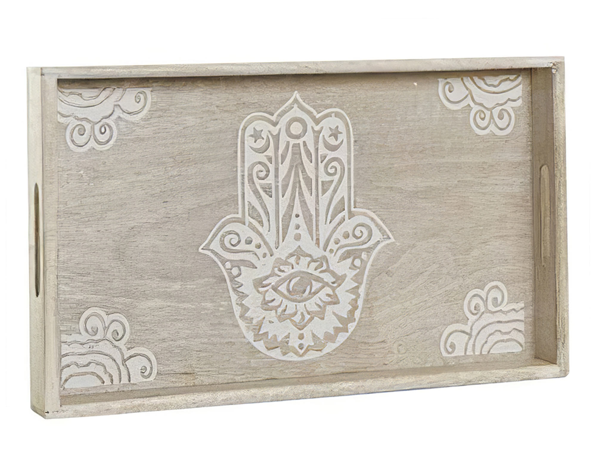 Vassoio in Legno di Mango con Mano di Fatima Large - Item - immagine 3