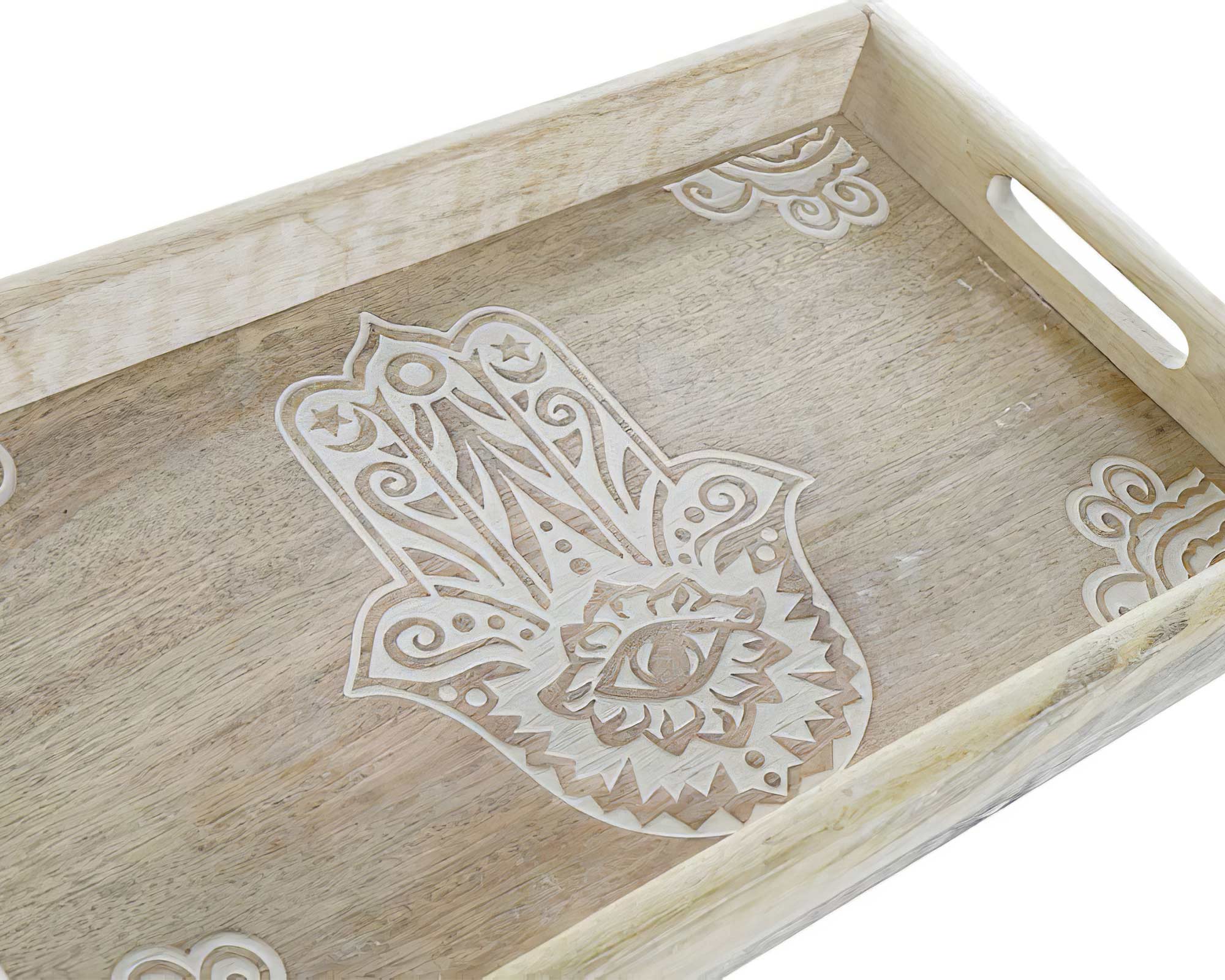 Vassoio in Legno di Mango con Mano di Fatima Large - Item - immagine 4