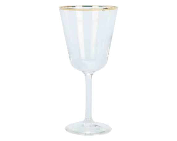 Calice da Vino con Bordo Dorato D9x18h in Vetro