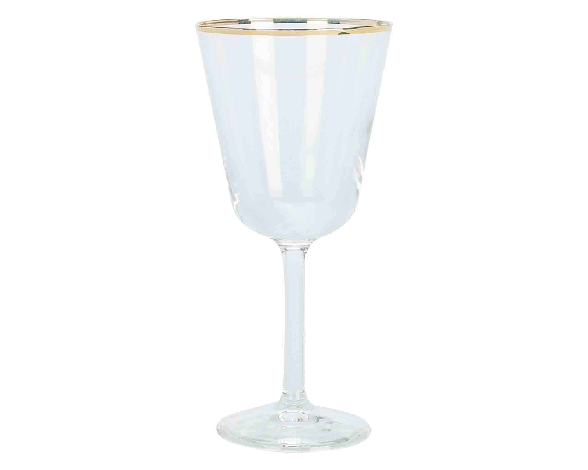 Calice da Vino con Bordo Dorato D9x18h in Vetro