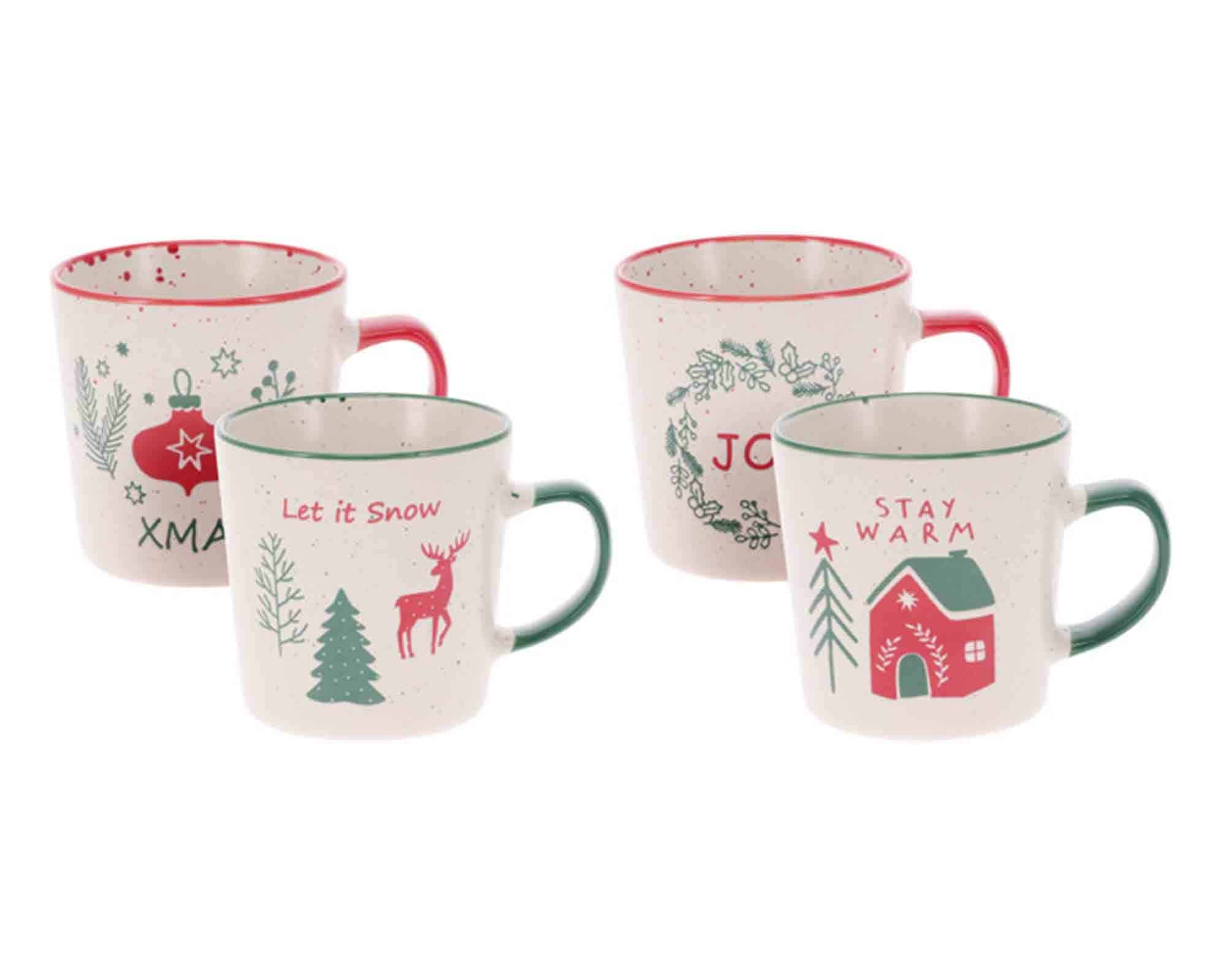Set 2 Pz Tazza di Natale Assortito 350ml in Ceramica