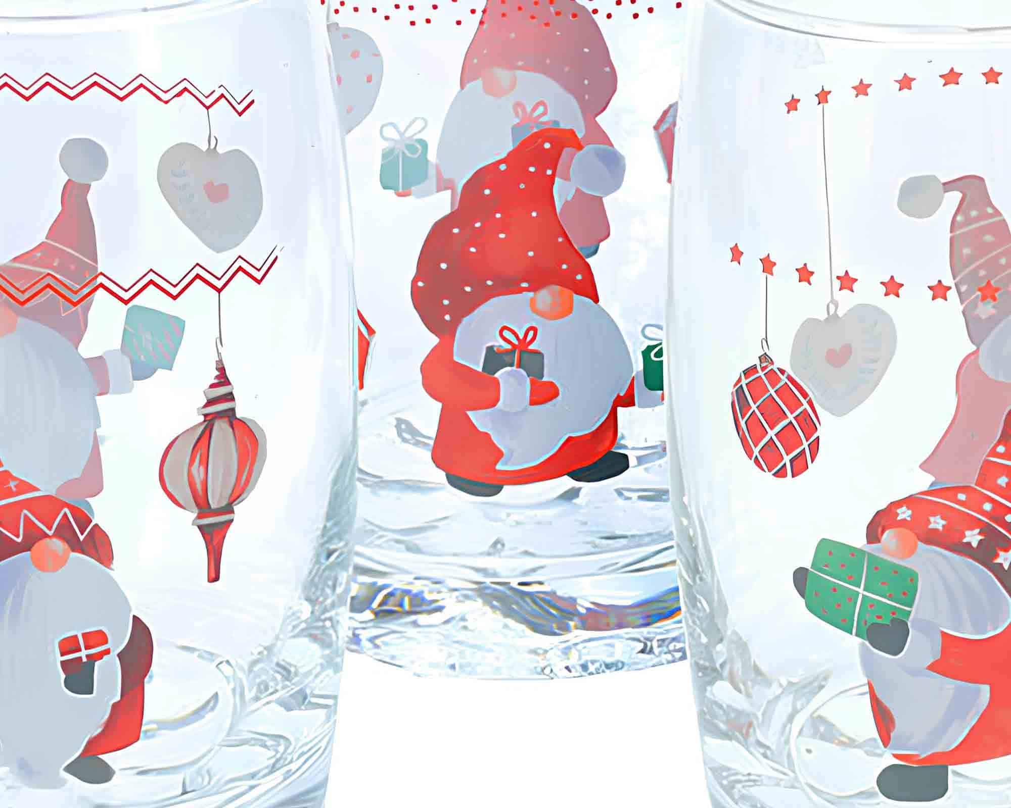 Set 3 Pz Bicchiere di Natale da 300ml in Vetro - immagine 2
