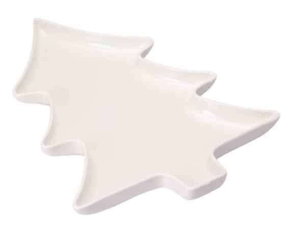 Vassoio a Forma di Albero di Natale 34cm in Porcellana