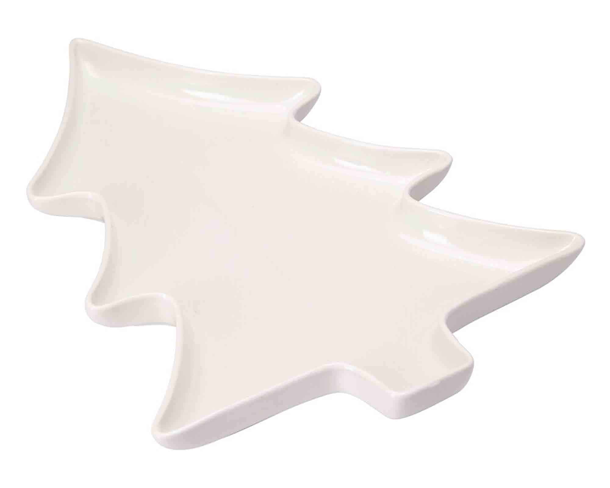 Vassoio a Forma di Albero di Natale 34cm in Porcellana