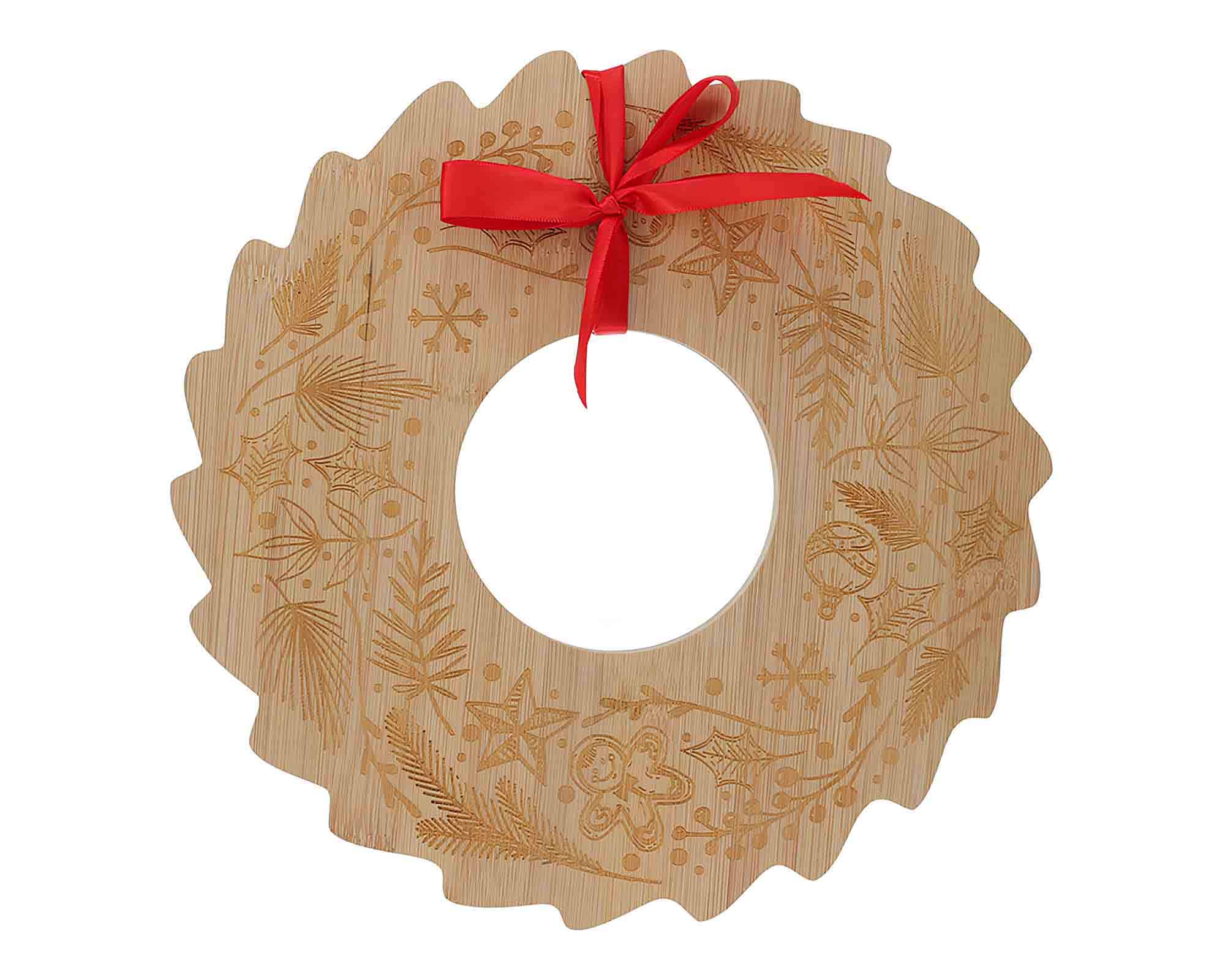 Vassoio Rotondo di Natale D30cm in Bamboo