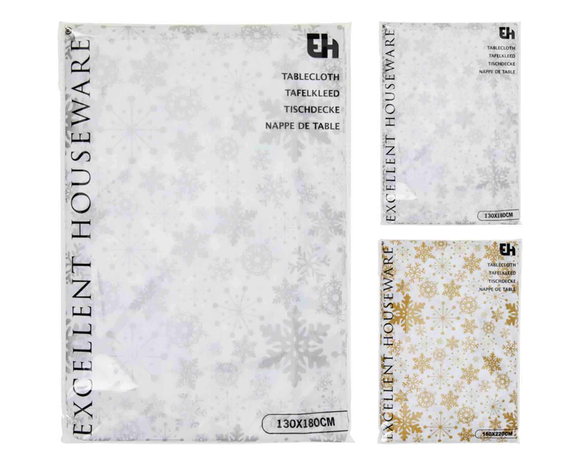 Tovaglia di Natale Peva Mono Uso 130x180cm Assortito in Tessuto