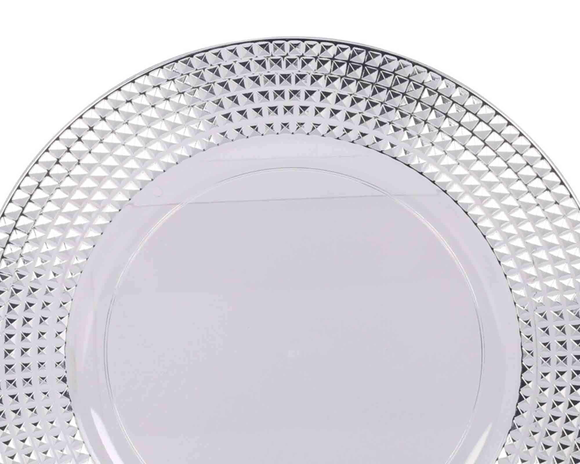 Sottopiatto Rotondo con Bordo Argentato D33cm in Plastica - immagine 2