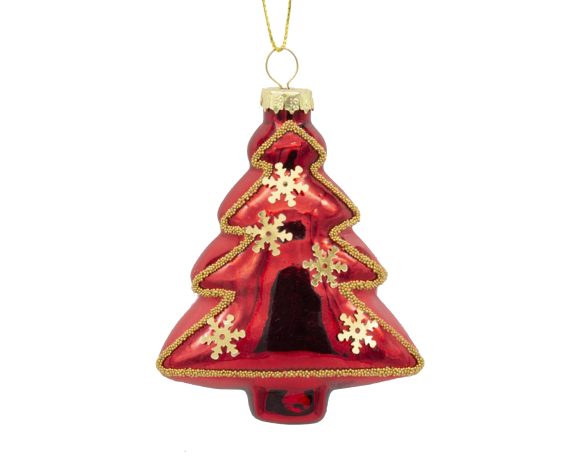 Decorazione Di Natale Albero Rosso In Vetro