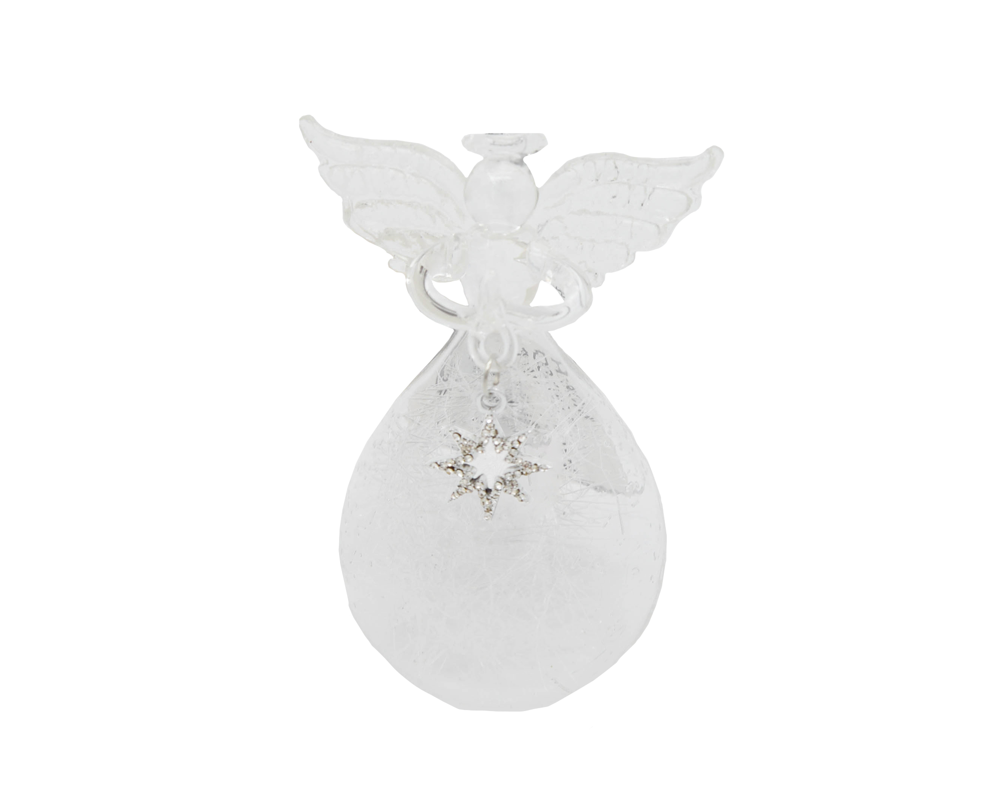 Deorazione di Natale Angelo in vetro con strass