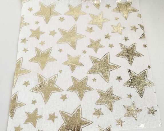 Bobina Rotolo Di Juta Rete Con Stelle Dorate