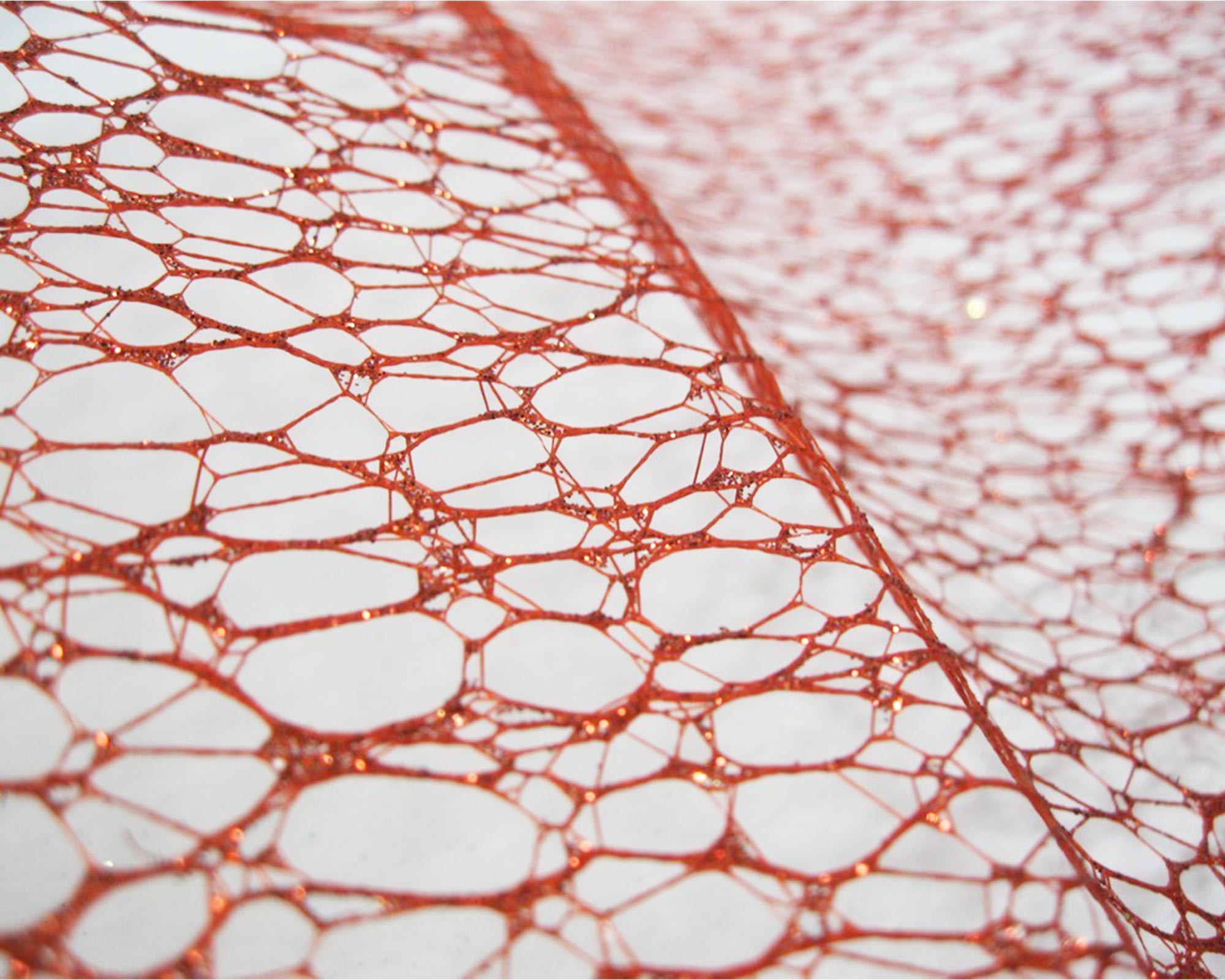 Bobina Rotolo Di Tulle Rete Rosso Glitterata - immagine 2