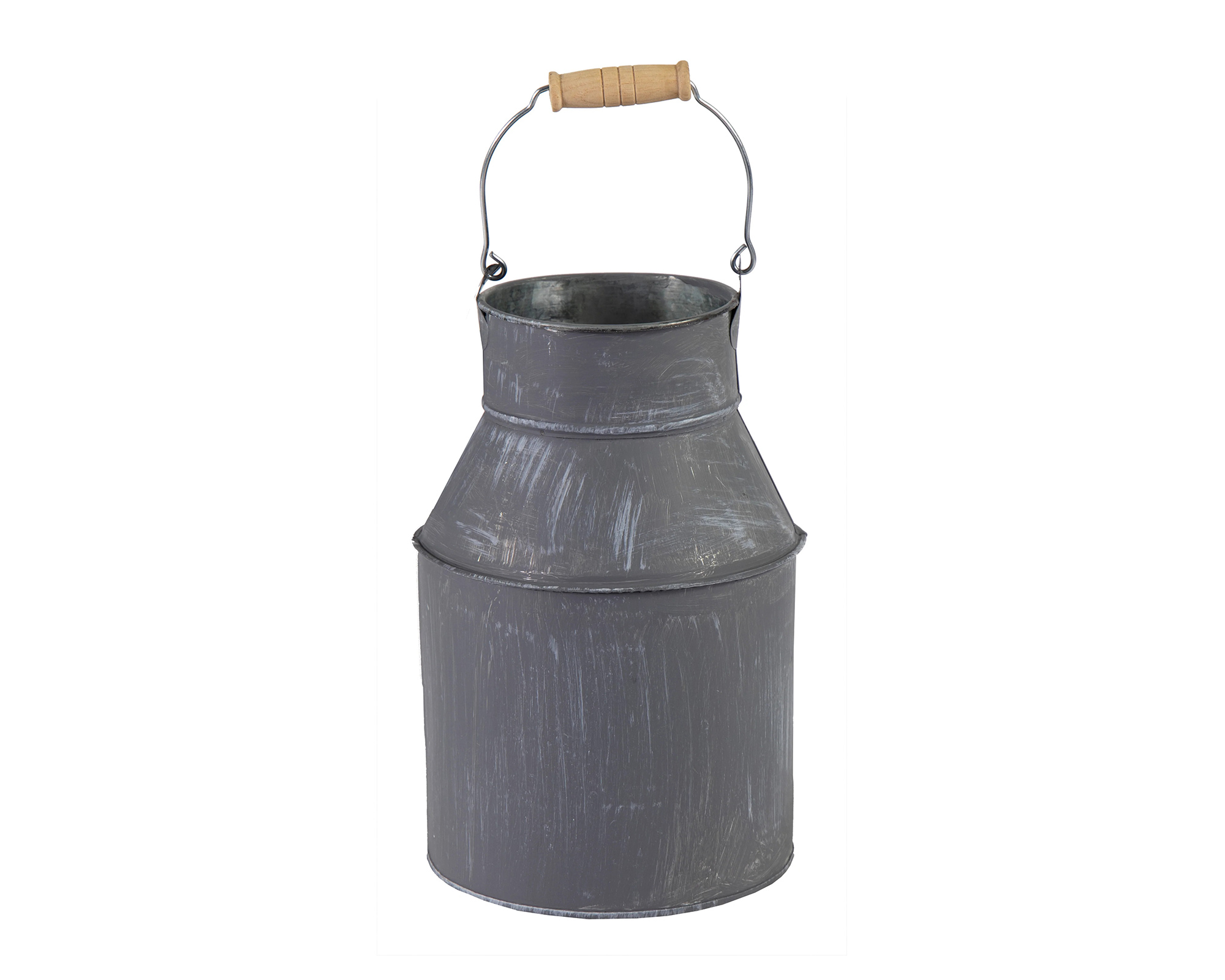 Bidone del Latte con Manico Grigio in Metallo - Mega Collections