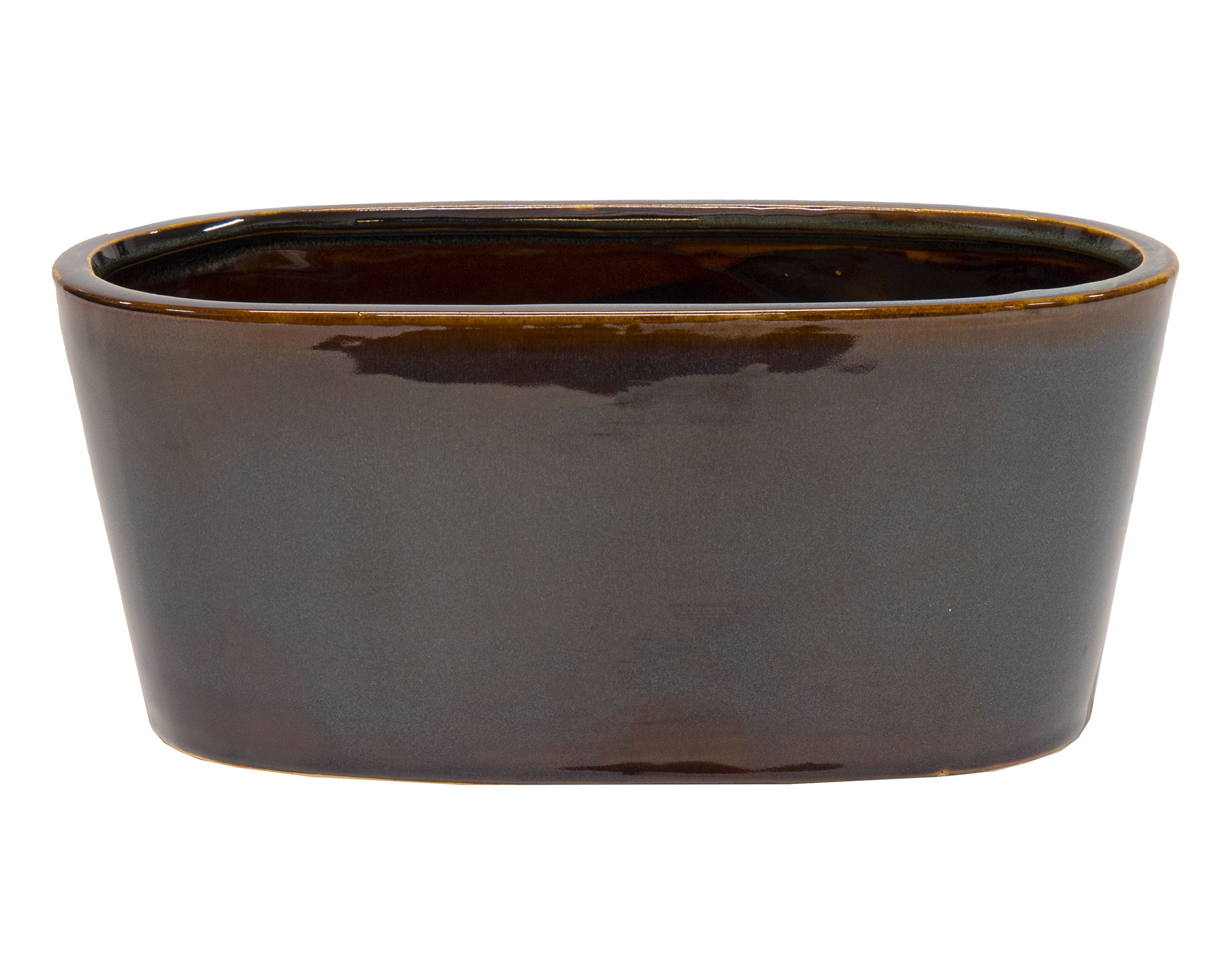Cachepot Ovale City Planter Marrone in Ceramica