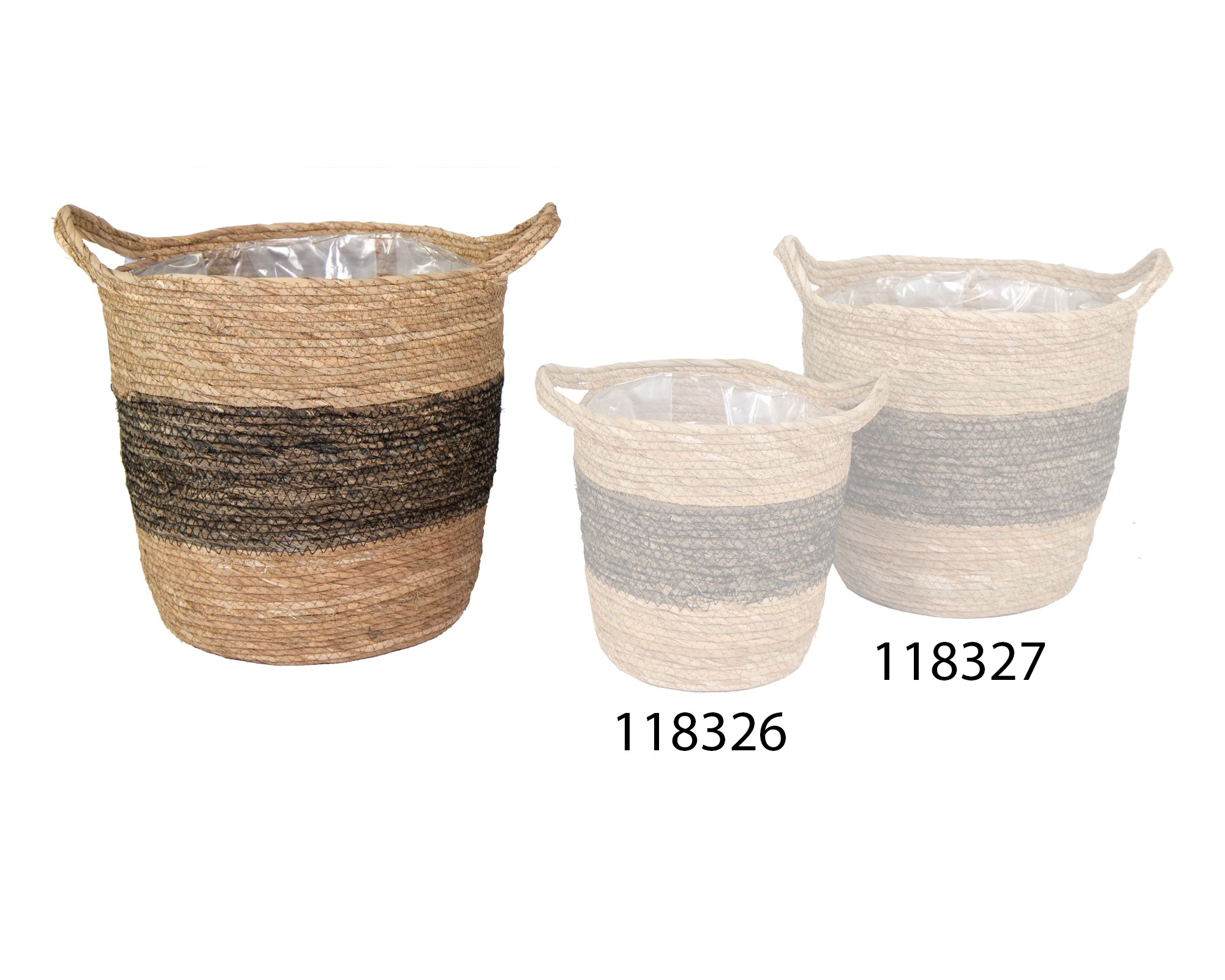 Cesta Con Manici Hayden Fascia Nera Large D33 in Salice - immagine 2