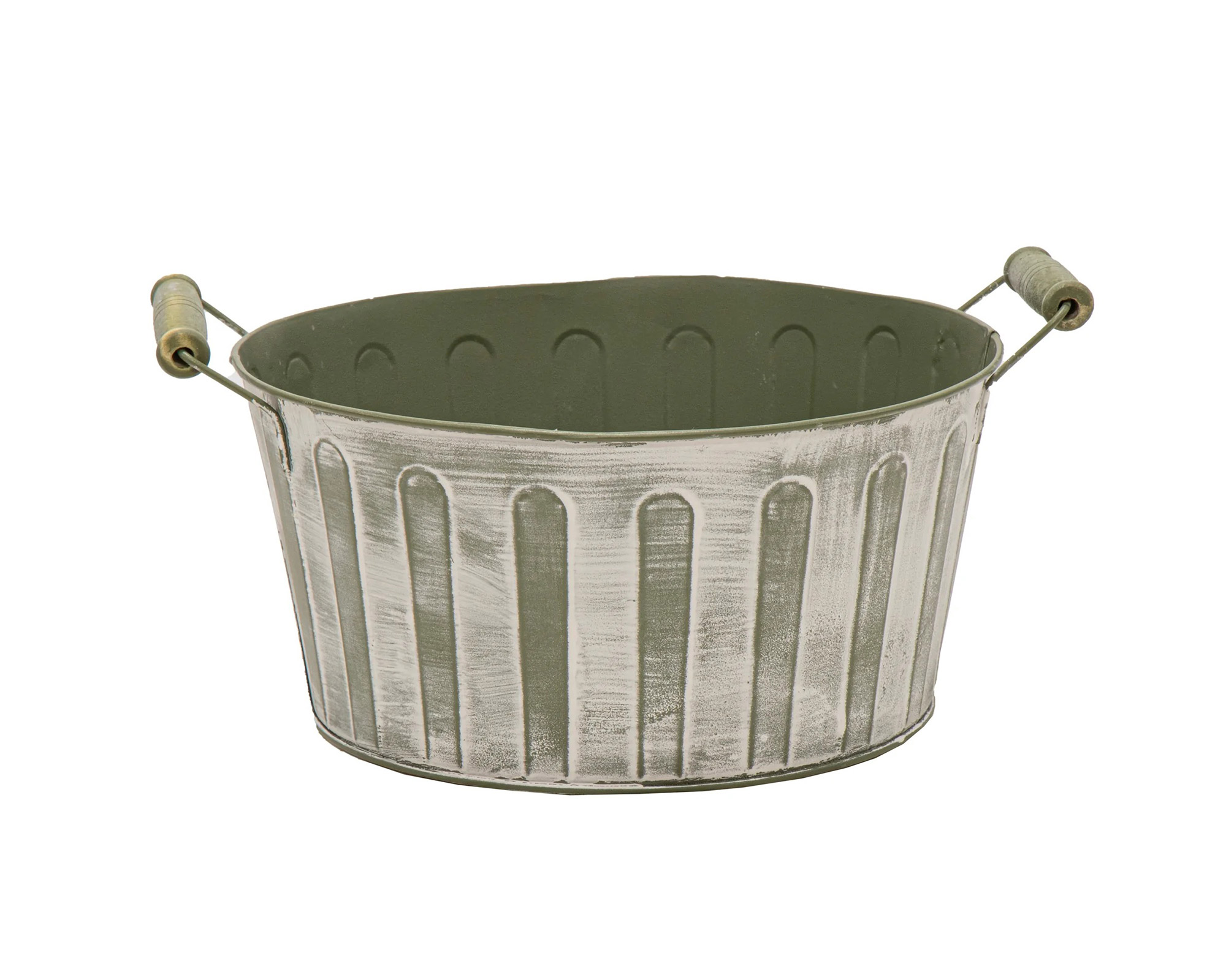 Fioriera Bassa Woodhandle Verde D20 in Acciaio